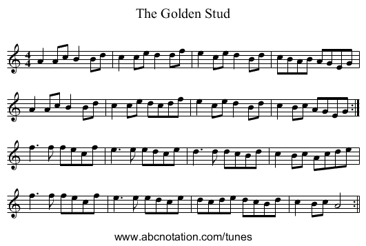 Golden Stud, The - staff notation