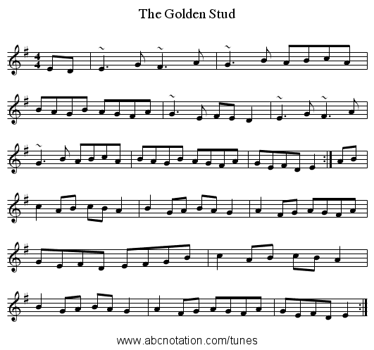 Golden Stud, The - staff notation