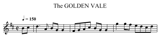 GOLDEN VALE, The - staff notation