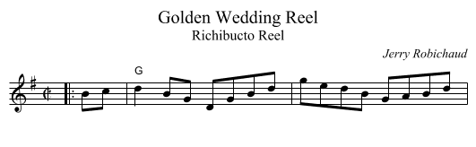 Golden Wedding Reel - staff notation