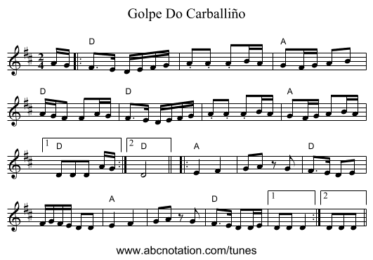 Golpe Do Carballiño - staff notation