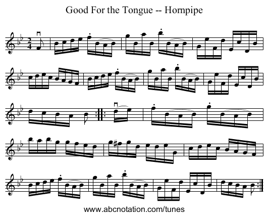 Good For the Tongue -- Hornpipe - staff notation