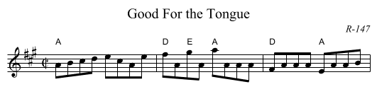 Good For the Tongue - staff notation