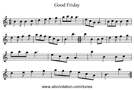 Good Friday - staff notation