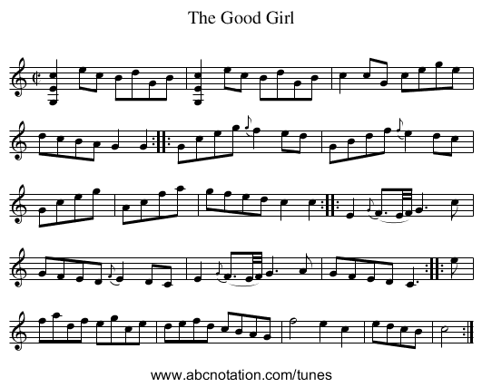 Good Girl, The - staff notation