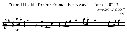 Good Health To Our Friends Far Away     (air)     0213 - staff notation
