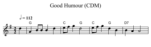 Good Humour (CDM) - staff notation