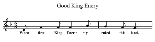 Good King Enery - staff notation