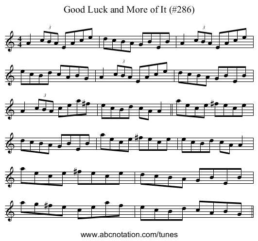 Good Luck and More of It (#286) - staff notation
