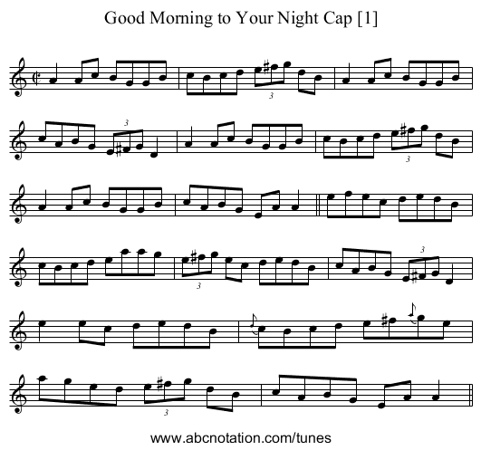 Good Morning to Your Night Cap [1] - staff notation