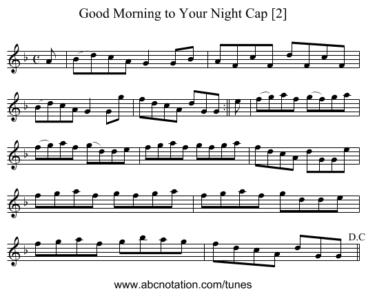 Good Morning to Your Night Cap [2] - staff notation