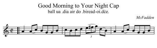 Good Morning to Your Night Cap - staff notation