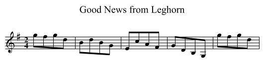 Good News from Leghorn - staff notation