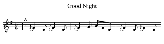 Good Night - staff notation