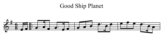 Good Ship Planet - staff notation