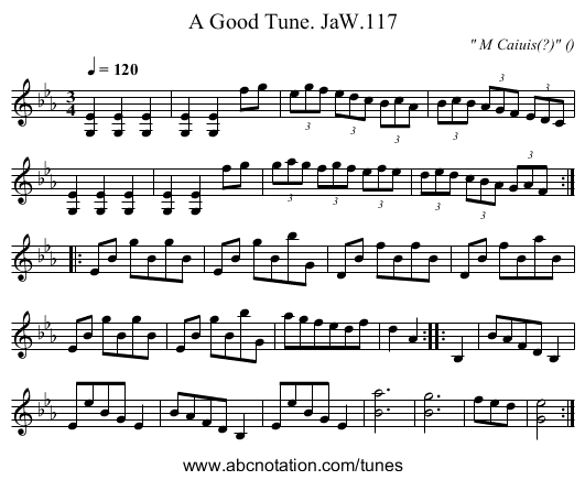 Good Tune. JaW.117, A - staff notation