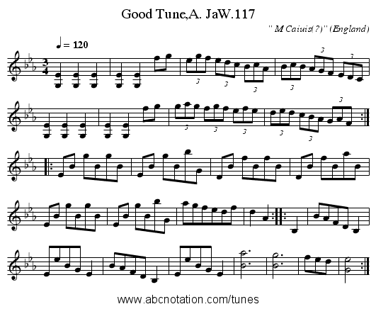 Good Tune,A. JaW.117 - staff notation