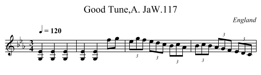Good Tune,A. JaW.117 - staff notation