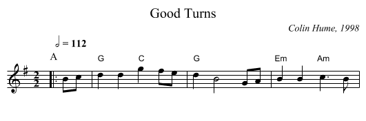 Good Turns - staff notation