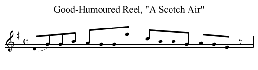 Good-Humoured Reel, A Scotch Air - staff notation