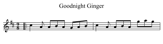 Goodnight Ginger - staff notation