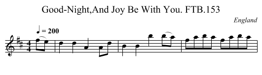 Good-Night,And Joy Be With You. FTB.153 - staff notation