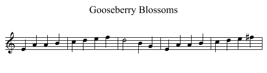 Gooseberry Blossoms - staff notation