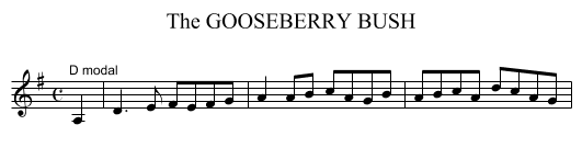GOOSEBERRY BUSH, The - staff notation