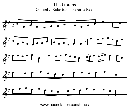 Gorans, The - staff notation
