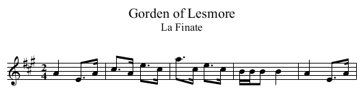 Gorden of Lesmore - staff notation