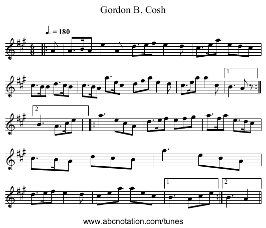 Gordon B. Cosh - staff notation
