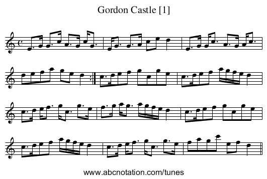 Gordon Castle [1] - staff notation