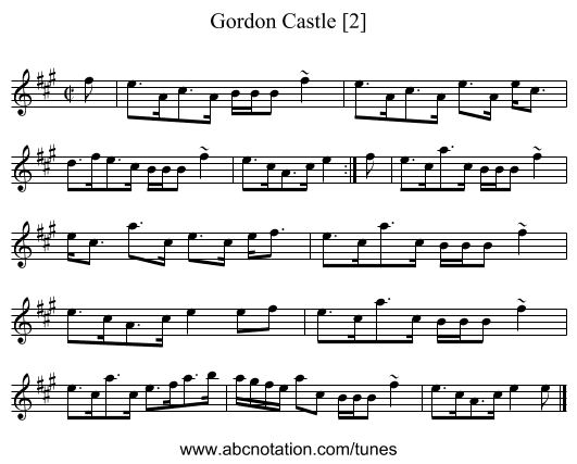 Gordon Castle [2] - staff notation