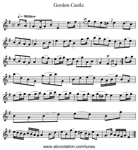Gordon Castle. - staff notation