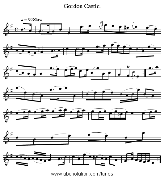 Gordon Castle. - staff notation