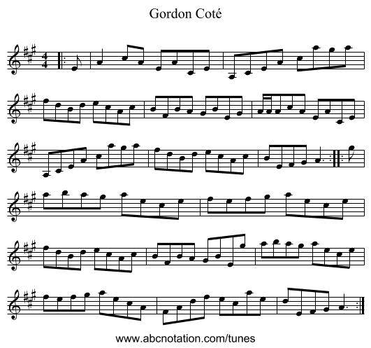 Gordon Coté - staff notation