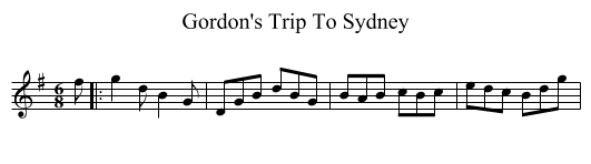 Gordon's Trip To Sydney - staff notation