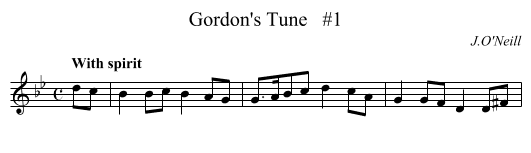 Gordon's Tune   #1 - staff notation