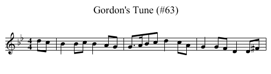 Gordon's Tune (#63) - staff notation