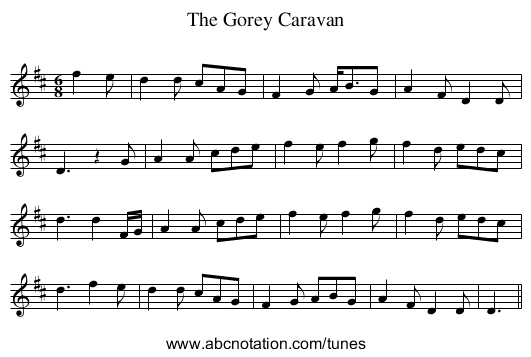 Gorey Caravan, The - staff notation
