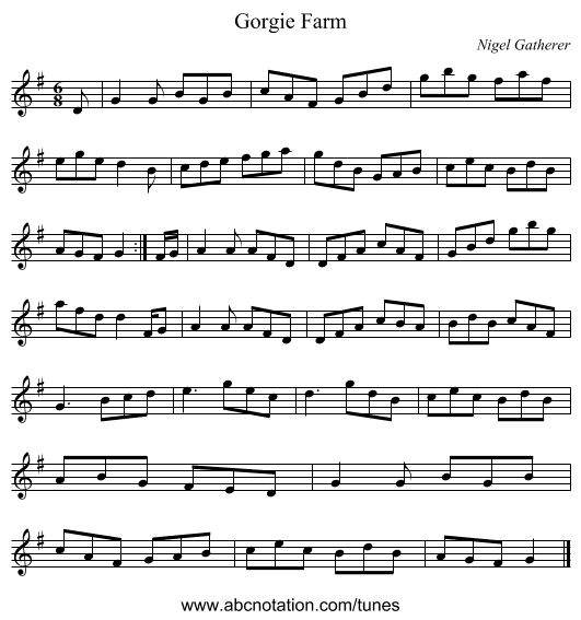 Gorgie Farm - staff notation