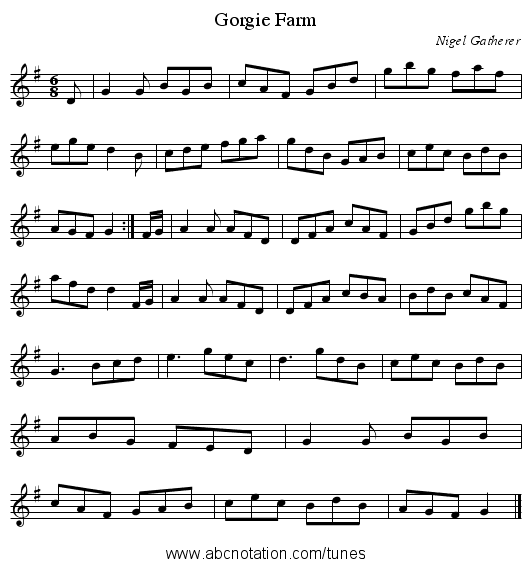 Gorgie Farm - staff notation