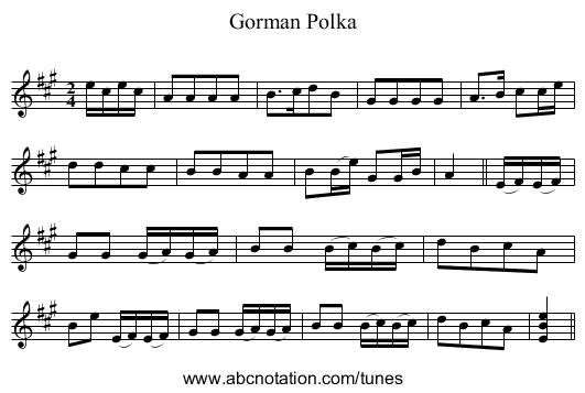 Gorman Polka - staff notation