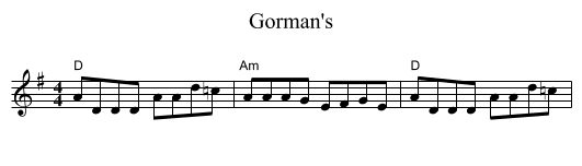 Gorman's - staff notation