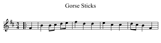 Gorse Sticks - staff notation