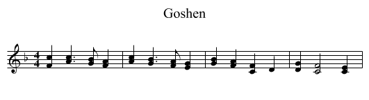 Goshen - staff notation