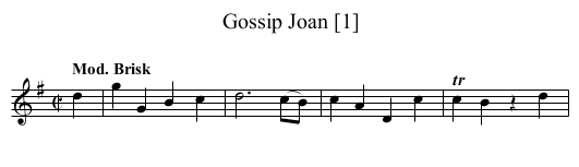 Gossip Joan [1] - staff notation