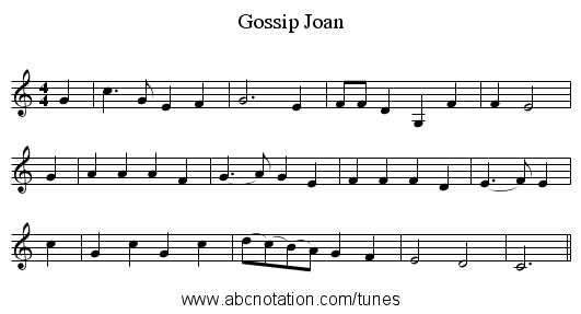 Gossip Joan - staff notation