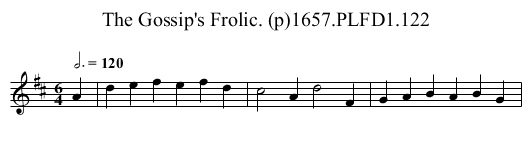 Gossip's Frolic. (p)1657.PLFD1.122, The - staff notation