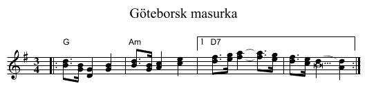 G&ouml;teborsk masurka - staff notation